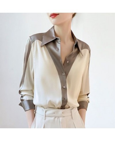 Spring Summer Elegant Fashion Patchwork Buttons Shirt Ladies Long Sleeve Temperament All-match Cardigan Tops Women Simple $38...