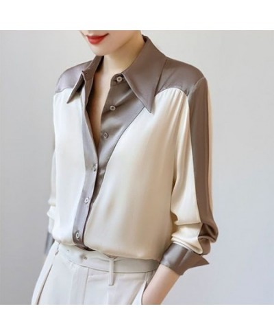 Spring Summer Elegant Fashion Patchwork Buttons Shirt Ladies Long Sleeve Temperament All-match Cardigan Tops Women Simple $38...