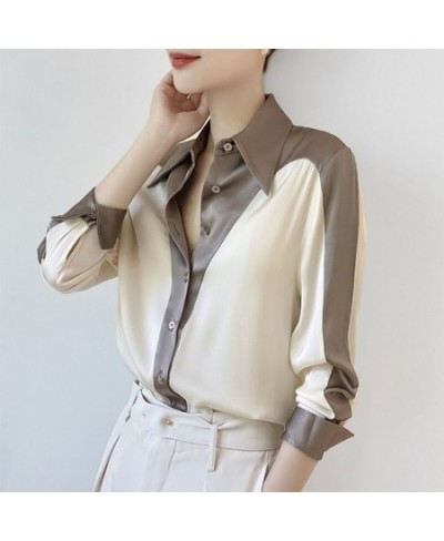 Spring Summer Elegant Fashion Patchwork Buttons Shirt Ladies Long Sleeve Temperament All-match Cardigan Tops Women Simple $38...