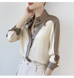 Spring Summer Elegant Fashion Patchwork Buttons Shirt Ladies Long Sleeve Temperament All-match Cardigan Tops Women Simple $38...