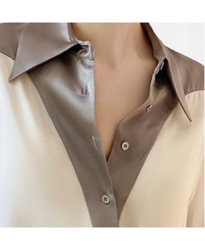 Spring Summer Elegant Fashion Patchwork Buttons Shirt Ladies Long Sleeve Temperament All-match Cardigan Tops Women Simple $38...