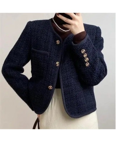 Women's Autumn Winter Short Coat Thickened Cotton New Round Neck Female Noble Jacket $69.61 - Jackets & Coats