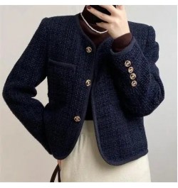 Women's Autumn Winter Short Coat Thickened Cotton New Round Neck Female Noble Jacket $69.61 - Jackets & Coats