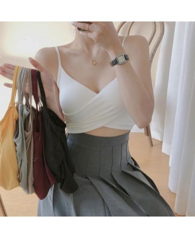 Camisole vest women with chest pad summer outer wear all-match slim short section inner bottoming beautiful back underwear $2...