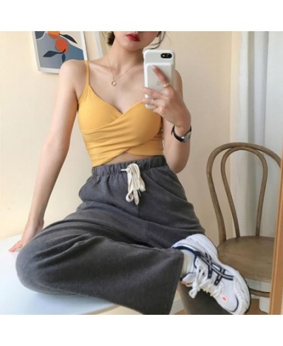 Camisole vest women with chest pad summer outer wear all-match slim short section inner bottoming beautiful back underwear $2...