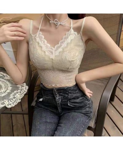 Camisole vest women with chest pad summer outer wear all-match slim short section inner bottoming beautiful back underwear $2...