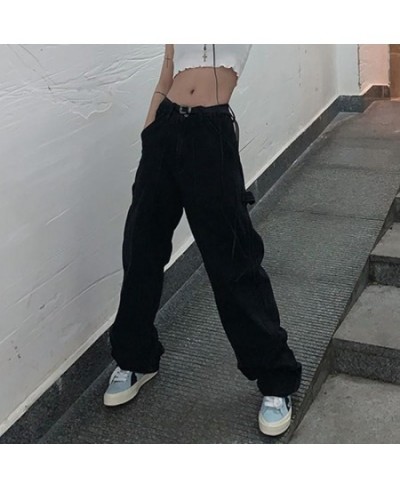 Vintage Black Retro Jeans Women Harajuku Street BF Style Chic College Teens Streetwear All-match Loose Fashion Femme Trousers...