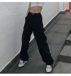 Vintage Black Retro Jeans Women Harajuku Street BF Style Chic College Teens Streetwear All-match Loose Fashion Femme Trousers...