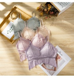 2023 new bra sexy gathering detachable exquisite lace breathable no steel ring bra lingerie $14.49 - Underwear