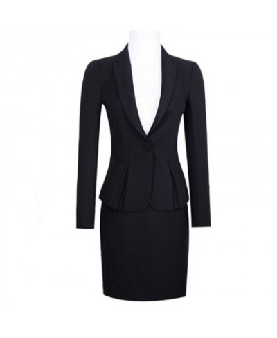 Women 2 Piece Skirt Blazer Set Office Lady Skirt Suits Uniform Female Business Work Outfit Jackets Workwear Autumn Winter 4XL...