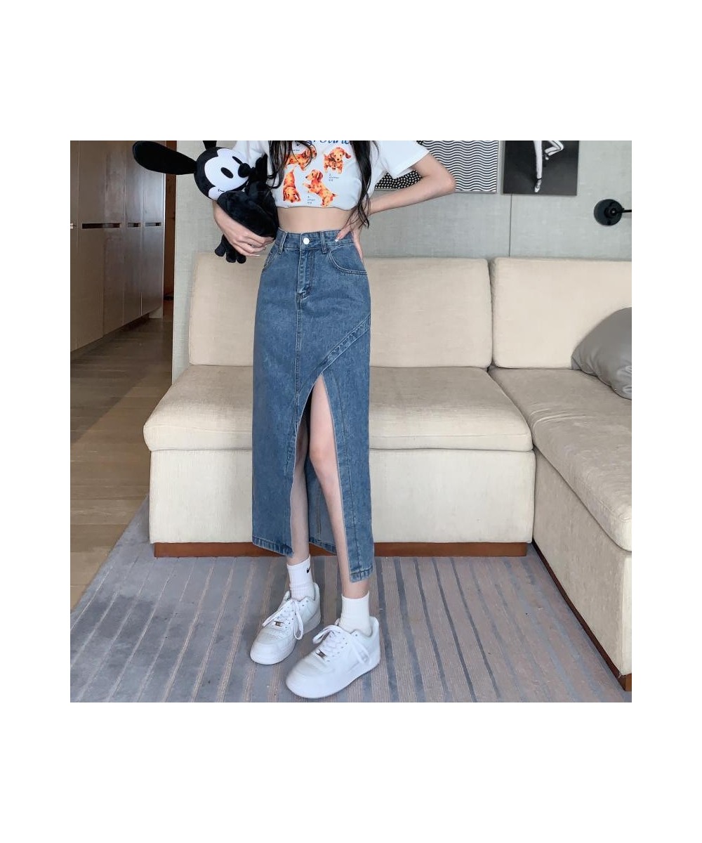 Women's Midi Denim Skirt Spring Side Split High Wasit Jeans Skirts Straight Female A-line Pencil Skirt 2022 New Summer $34.38...