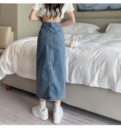 Women's Midi Denim Skirt Spring Side Split High Wasit Jeans Skirts Straight Female A-line Pencil Skirt 2022 New Summer $34.38...