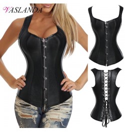 Women Corsets & Bustiers Steel Boned Overbust Steampunk Corset Tops Lace Up Gothic Bustier Shapewear Outfit Waist Trainer Ves...