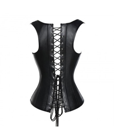 Women Corsets & Bustiers Steel Boned Overbust Steampunk Corset Tops Lace Up Gothic Bustier Shapewear Outfit Waist Trainer Ves...