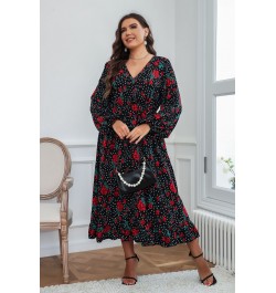 Plus Size Summer Dress XL-4XL Spring 2022 Black Chiffon Print Large Size Dress Korean Style Dress Plus Size Women Clothing $4...