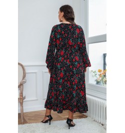 Plus Size Summer Dress XL-4XL Spring 2022 Black Chiffon Print Large Size Dress Korean Style Dress Plus Size Women Clothing $4...