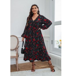 Plus Size Summer Dress XL-4XL Spring 2022 Black Chiffon Print Large Size Dress Korean Style Dress Plus Size Women Clothing $4...