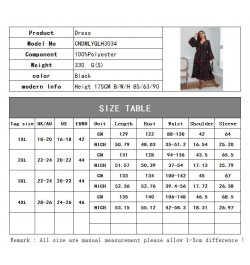 Plus Size Summer Dress XL-4XL Spring 2022 Black Chiffon Print Large Size Dress Korean Style Dress Plus Size Women Clothing $4...