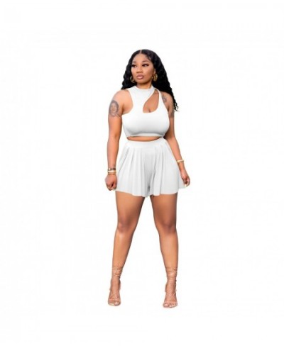Sexy Cut Out 2 Pieces Shorts Sets Women Tank Sleeveless Crop Top and Ruffled Loose Mini Shorts Summer Casual Tracksuit Outfit...