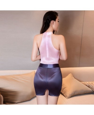 Sexy Oil Shiny OL MINI Skirt Tight Pencil Cute Skirt Gloosy See Through Candy Color Micro Mini Skirt Erotic Wear Women Sexy $...