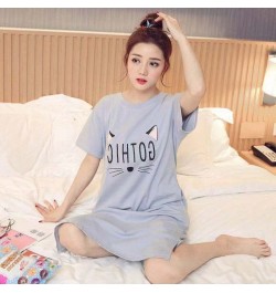 Nightgowns Women Printed Side-slit Stylish Kawaii Cartoon Stylish Loose Chic Sweet Korean Style Womens Sleepshirts Homewear $...