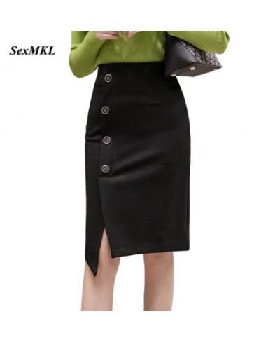 Faldas Mujer Moda 2023 Oversized Sexy Black Skirts Womens Jupe Femme Fashion Korean Style Clothes Bodycon Button Office Skirt...