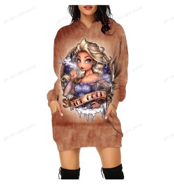 The Mermaid Princess Autumn Women Hoodie Dress Fashion Sweatshirt Dresses for Women Pocket Hooded Casual Dress Mini Dress $40...