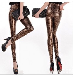 Lady fashion slim leggings High Waist Skinny legging women black gold snake printed pant small size faux leather pants $23.89...