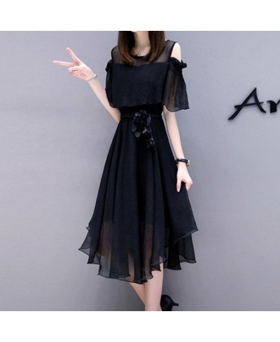 Women Chiffon Dress 2022 New Fashion Sweet Slim Summer Strapless Dresses For Female Oversize Solid $56.28 - Dresses