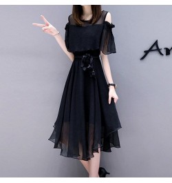 Women Chiffon Dress 2022 New Fashion Sweet Slim Summer Strapless Dresses For Female Oversize Solid $56.28 - Dresses