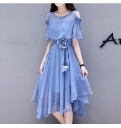 Women Chiffon Dress 2022 New Fashion Sweet Slim Summer Strapless Dresses For Female Oversize Solid $56.28 - Dresses