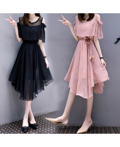 Women Chiffon Dress 2022 New Fashion Sweet Slim Summer Strapless Dresses For Female Oversize Solid $56.28 - Dresses