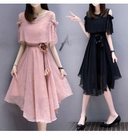 Women Chiffon Dress 2022 New Fashion Sweet Slim Summer Strapless Dresses For Female Oversize Solid $56.28 - Dresses