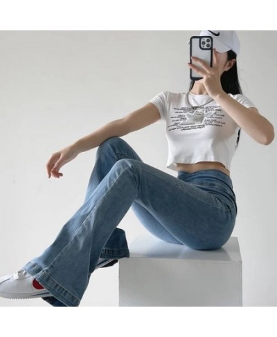 Woman Jeans High Waist New Korean Style Flared Pants Women's High Waist Tight Design Sense Super High Waist Denim Trousers Y2...