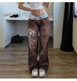 Vintage Low Waisted Cargo Pants Harajuku Grunge Y2K Aesthetics Indie Women's Jeans Pockets Korean Streetwear Retro Trousers $...