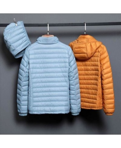 Fall Winter Women Ultralight Thin Down Jacket White Duck Down Hooded Jackets Remove Hat Warm Coat Parka Female Portable Outwe...