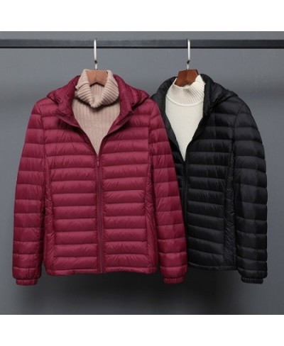 Fall Winter Women Ultralight Thin Down Jacket White Duck Down Hooded Jackets Remove Hat Warm Coat Parka Female Portable Outwe...