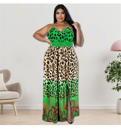 Plus Size Dresses Women Summer Holiday Slip Leopard Print Patchwork Elegant Party Sexy Maxi Dress Wholesale $45.73 - Plus Siz...