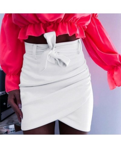 High waist belt suede leather skirt female Spring Autumn irregular bodycon mini skirt Sexy streetwear women Wrap skirt bottom...