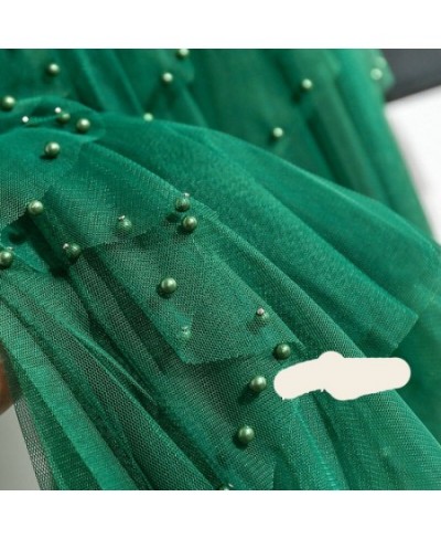 Women 2022 Spring Summer Irregular Tulle Skirt Female High Waist Pleated Skirt Ladies Fashion Casual New Pearls Mesh Skirts L...