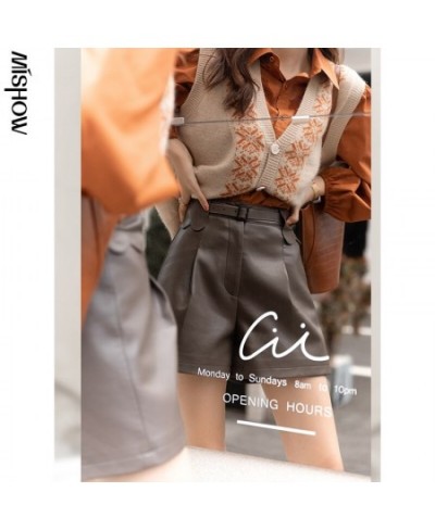 2023 Autumn Shorts For Women Leather Short Pants High Waist Wide Leg Short Trousers Sexy Female Clothing MXA33K0048 $49.36 - ...