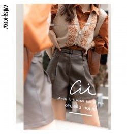 2023 Autumn Shorts For Women Leather Short Pants High Waist Wide Leg Short Trousers Sexy Female Clothing MXA33K0048 $49.36 - ...