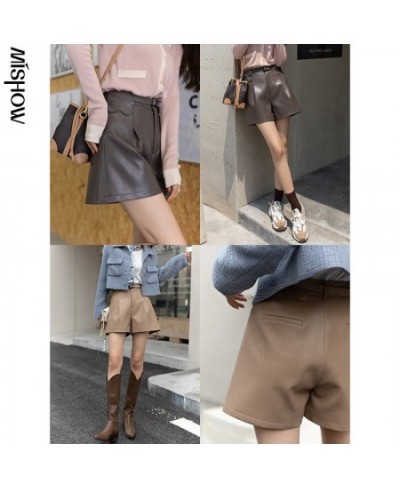 2023 Autumn Shorts For Women Leather Short Pants High Waist Wide Leg Short Trousers Sexy Female Clothing MXA33K0048 $49.36 - ...