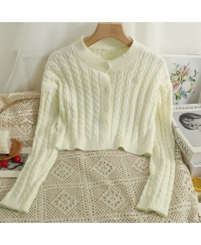 Knitting Causal Solid Color O-neck Long Sleeve Women Sweater New 2022 Autumn Fashion Single Row Button Cardigan Top Coat Kore...