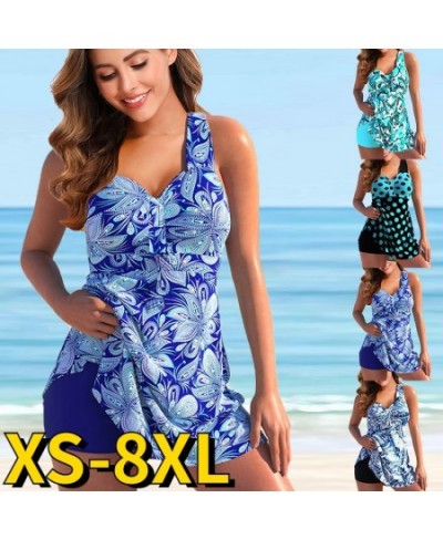 2023 Summer Women Retro Pattern Print Beachwear Swimsuit Female Backless Sling Bathing Suit Female High Waist Two Piece Tanki...