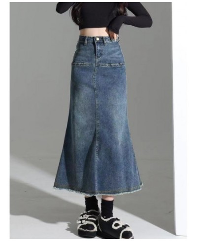Y2k Skirt Women High Waist Patchwork Vintage Blue Solid Designer Female Denim Skirts Streetwear 2023 Spring Slim Korean Basic...