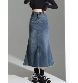 Y2k Skirt Women High Waist Patchwork Vintage Blue Solid Designer Female Denim Skirts Streetwear 2023 Spring Slim Korean Basic...