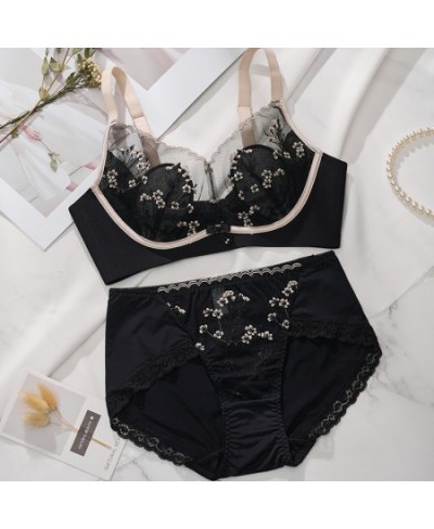 Store Sexy Lace Women's Bra Set Large Chest Adjuster Crystal Cup Memory Titanium Ring Gathered Breathable Push Up Bra $34.87 ...