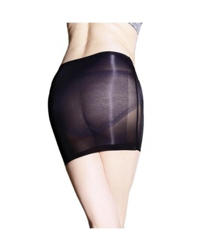 Sexy Glossy Sheer Micro Mini Stretchy Skirt Oil Shiny Slim Fit Stockings See Through Butt Lifting Shapewear $22.66 - Skirts