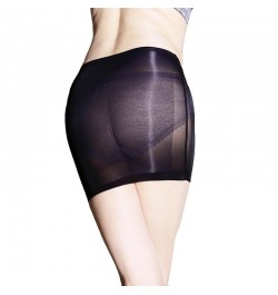 Sexy Glossy Sheer Micro Mini Stretchy Skirt Oil Shiny Slim Fit Stockings See Through Butt Lifting Shapewear $22.66 - Skirts